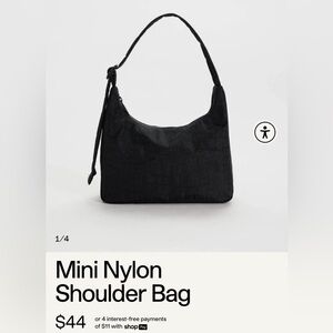 Baggu Black Mini Nylon Shoulder Bag